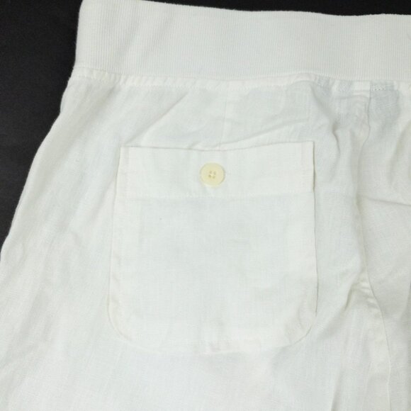 Athleta Linen Pants Solid White Women's 8T Tall Drawstring Pull On Vacation - Picture 8 of 13